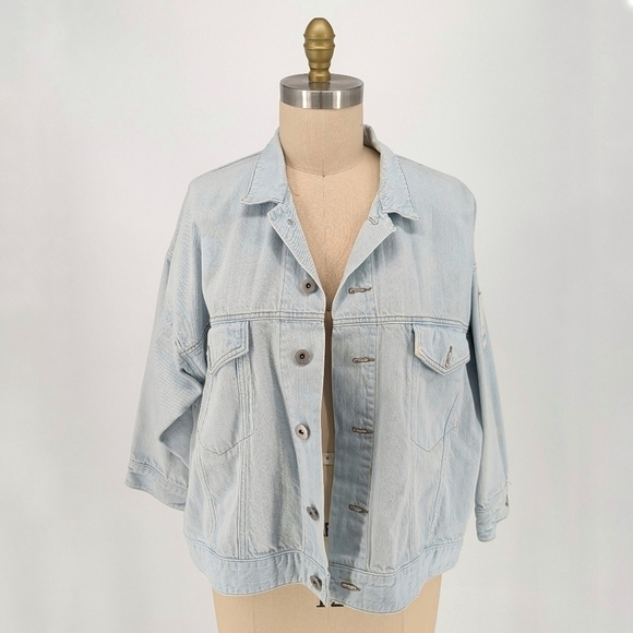 H&M Denim Jean Jacket Blue 12 90s y2k retro hipster streetwear western cowgirl - Picture 1 of 10